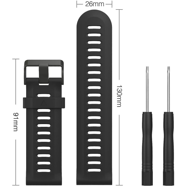 Rem til Garmin Fenix 3/fenix 5x Blød silikone rem passer til Garmin Fenix 6x/fenix 6x Pro/fenix 3/fenix 3 Hr/fenix 5x/5x Plus 26mm. Til Fenix 3 eller 3HR. Rød