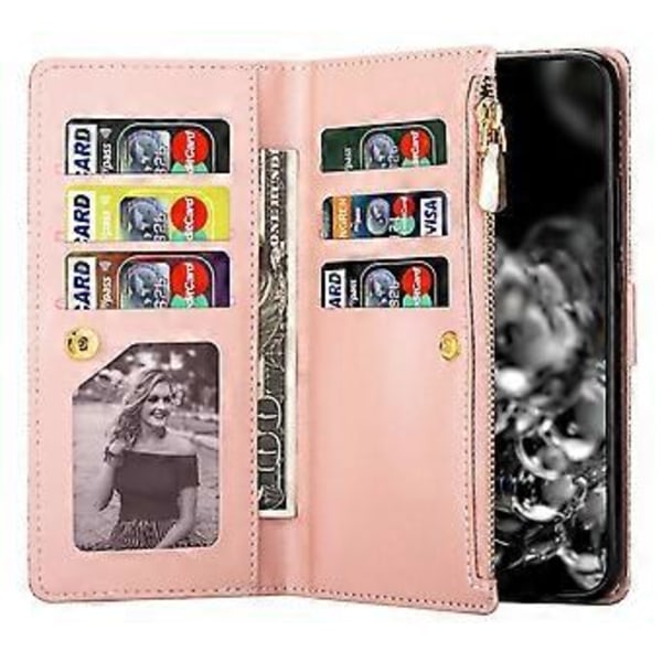 Til Samsung Galaxy A05s 4G Læder Etui Glittery Telefon Cover med Lynlås Pung Style B