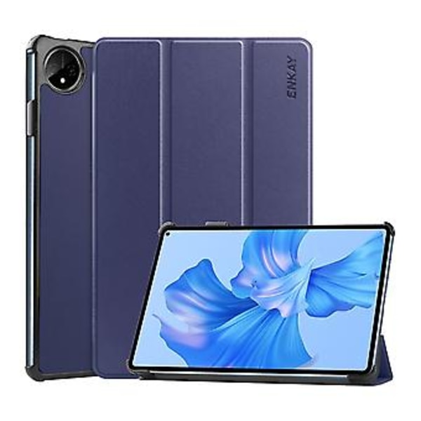Nahkainen jalustakotelo Huawei MatePad Pro 11 2022 -tabletille, tumman vaaleansininen