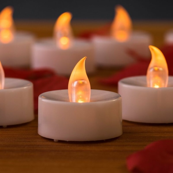 LED-stearinlys uden duft, flammefri, klar, flimrende