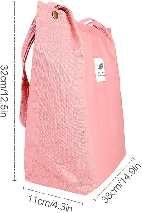 Canvas Tote Bag til Kvinder - Blød Skuldertaske til Hånd