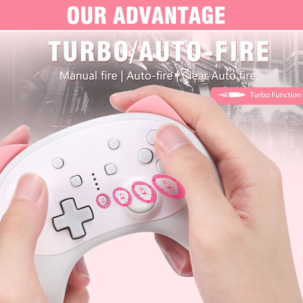 Katte-Controller kompatibel med Nintendo Switch Sød Trådløs Pro