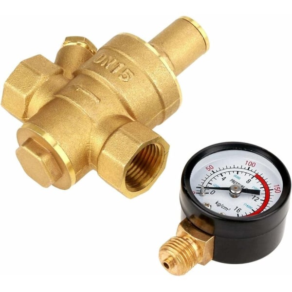 Messingtrykregulator DN15 20mm G-gevind 1,6MPa Justerbar Vand