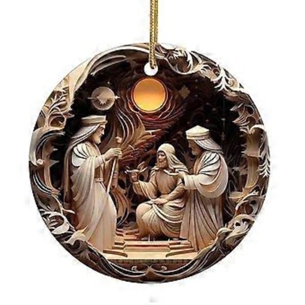 Delikat Julkrubba Ornament Konstnärlig Julhängande Prydnad för att Fira Födelsen 1