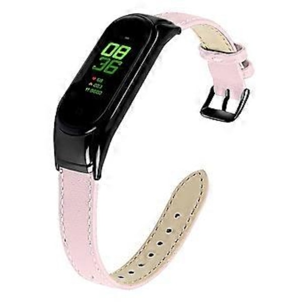 Til Xiaomi Smart Band 8 Ægte Læderrem med Sort Urkasse Style C