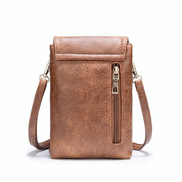Karamel farve, hot sælgende kvinders læder telefon crossbody taske, t