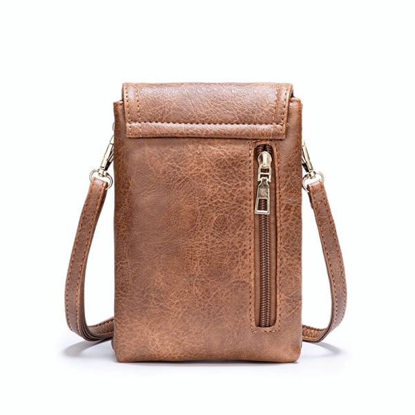 Karamellfarget, populær dame skinntelefon crossbody-veske, t