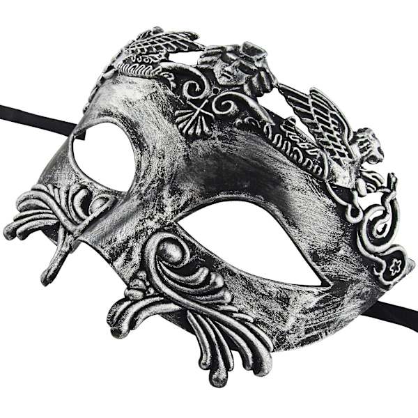 Antiikin Kreikan Spartan Soturi Roomalainen Naamiaisnaamio Miehille Venetsialainen Naamio Hääpallo Naamio Mardi Gras Naamio. Musta Pronssi. Black Bronze
