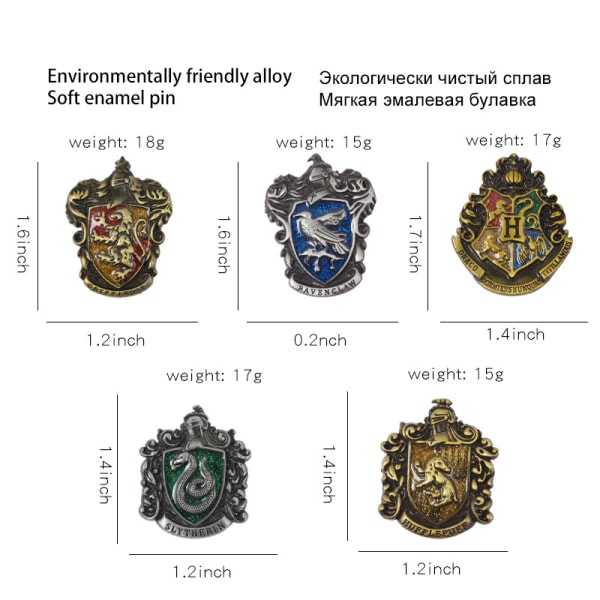 Harry Potter Hogwarts Legering Brosch Pin Memorial Fans Present（1）
