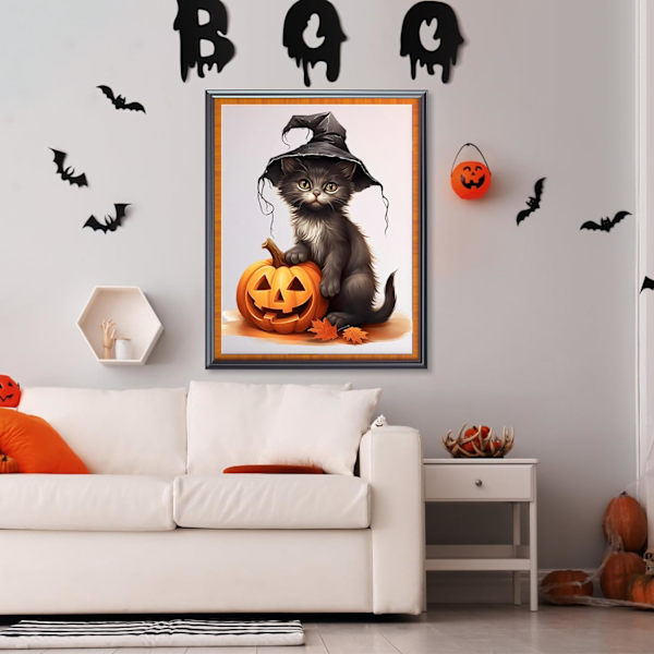 30*40CM Kurpitsa Kissa Timanttimaalaus Sarjat Aikuisille Lapsille, 5D DIY