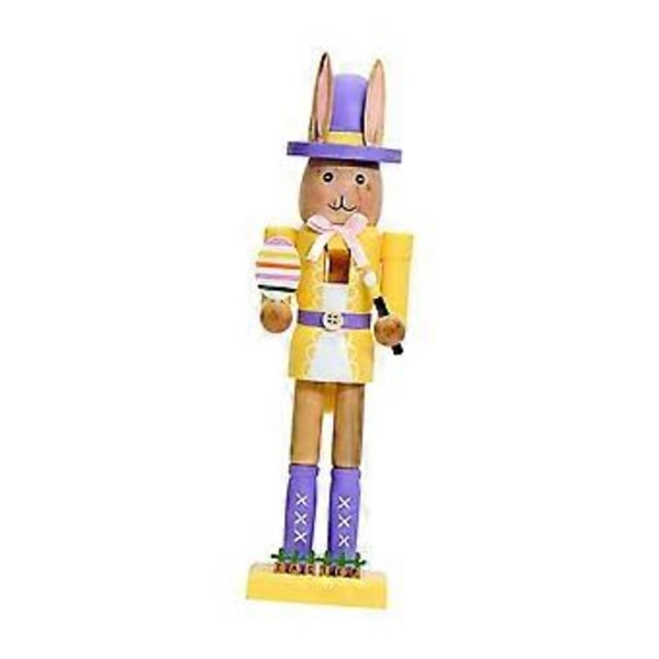 Påskdekoration Kaniner Nötknäppare Modern Bordsdekoration Träprydnad Kaninfigur för Festival TV-skåp Hylla Purple Yellow