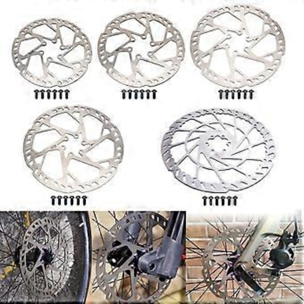 Rostfria Stål Cykel Skivbroms Rotor med Skruvar Skivbromsadapter Landsvägscykel Bromsar Rotor Cykeltillbehör 140MM