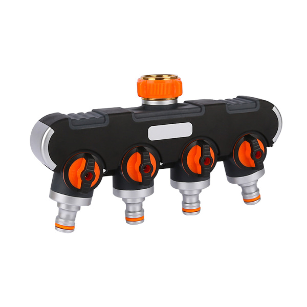 4 Way Garden Hose Distributor Heavy Duty Tap Distributor Orange