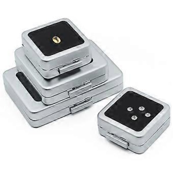 Fyrkantig Metall Ren Diamant Display Organizer Smyckesförvaring Present Ädelstenar Box Silver Svart Mjuk Svamp Kudde Lös Silver M Silver M