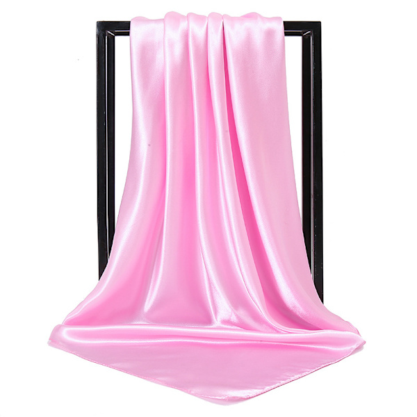 Rosa+grå, silkescarf, 2 satinscarfar för kvinnor, nya satinkvinnor