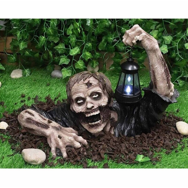 Solcells-driven Halloween zombie lykta hartsdekorationer,