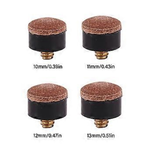 10 stk. Hårdt læder skrue på poolkø spids udskiftning Billardkø spids Poolkø spids Poolkø tilbehør 12MM 12MM