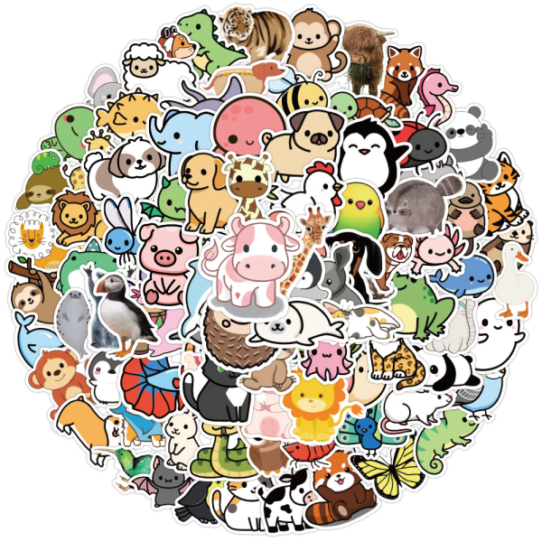 100 Pcs Cute Animal Stickers for Kids, Water Bottle Stickers Wat