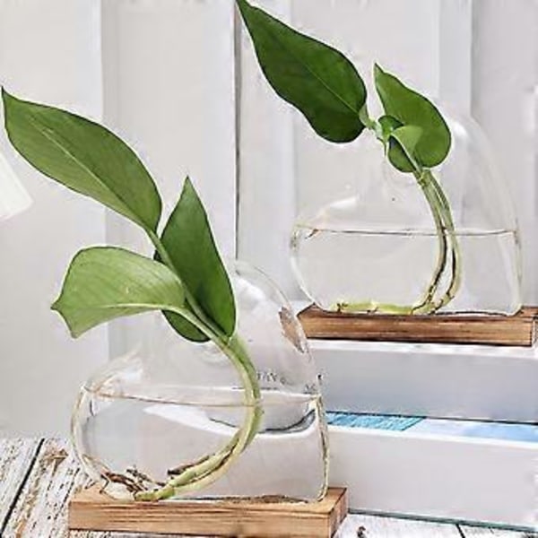 Hjärtmodell Glasvas Ornament Stabil Placering Minimalistisk Design Vas för Bordsdekoration & Heminredning 2 Set