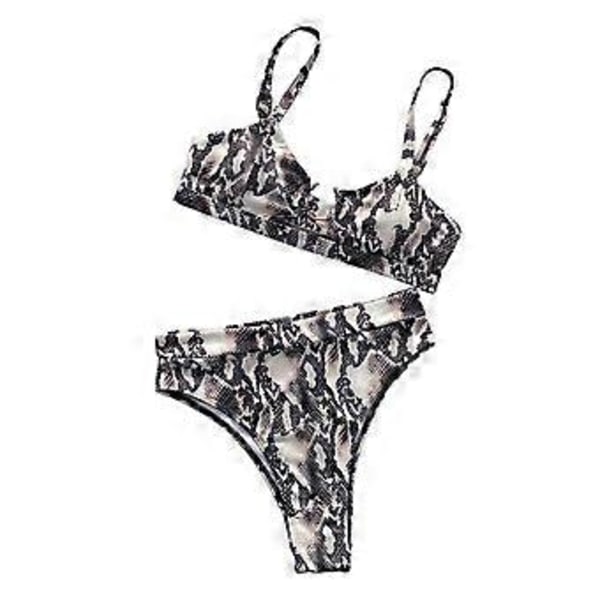 Bikinisett Stroppetopp Høy Talje Brasiliansk Badetøy Strand Reise Bade Drak Tankini (Serpentine L) Serpentine L