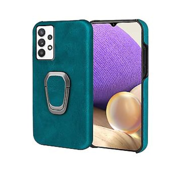 Ringhållare PU-telefonfodral för Samsung Galaxy A32 5G / M32 5G Cyan