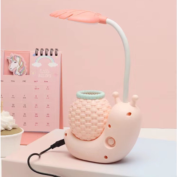 USB-laddningsbar barn bordslampa tecknad snigel ögonskydd
