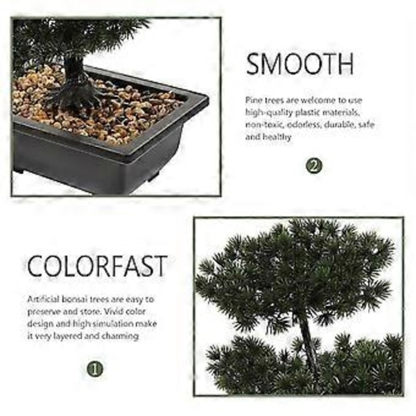 Store Innendørsplanter Kunstig Potteplante Ekte Bonsaitre Kunstig Furu Fake Plant Ornamenter