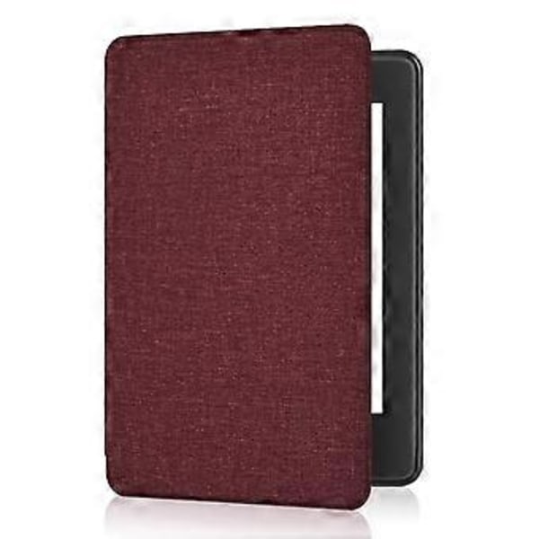 TPU-fodral med tygtextur för Paper White 12:e generationen 2024 7 tum Magnetisk automatisk sömn/väckning Omfattande skydd Vinröd Claret