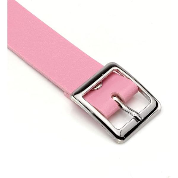 Læderkrave (pink), kvinders retro punk minimalistisk stil adjus