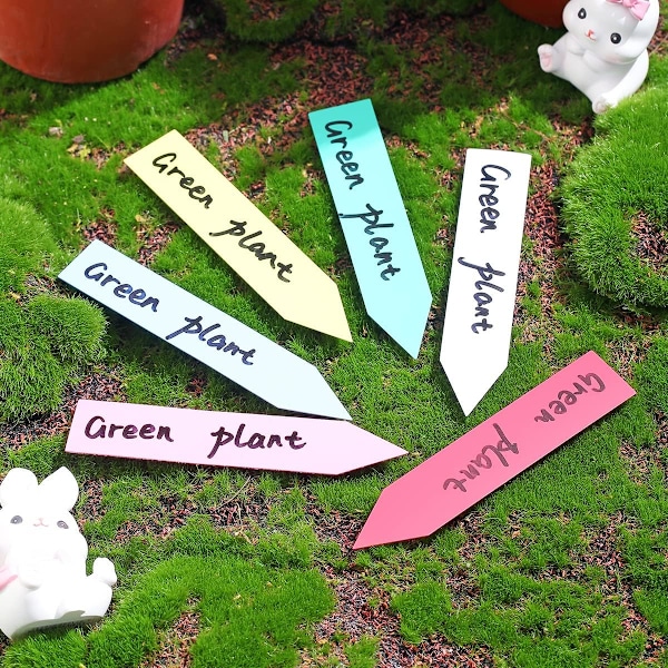 600 vandtætte plantemærker i plastik til haven i 6 farver, plantemærker i plastik til grøntsager i haven, lette at skelne plantetyper, genanvendelige