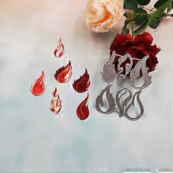 Kolstål Flamma Kostym Skärmall Präglingsstencil Mall DIY Papper A Silver