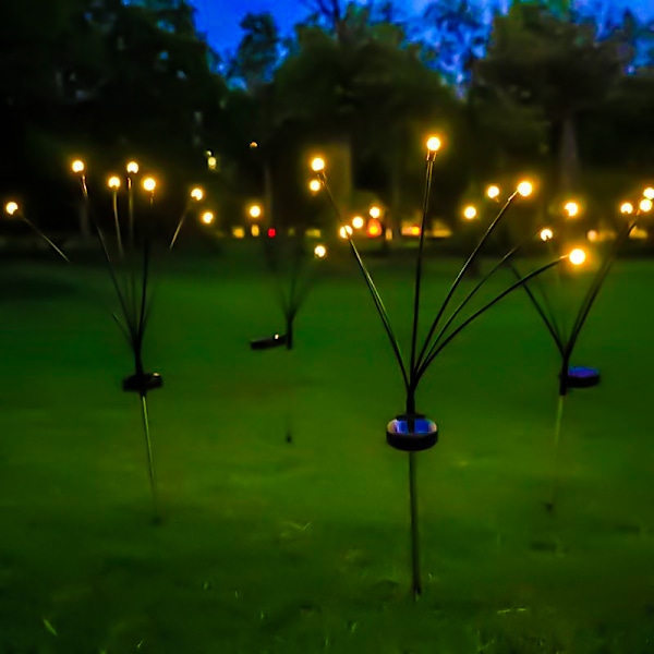Solcelled LED Lys i Firefly-Form Vanntett Dekorasjon Varmt Lys L