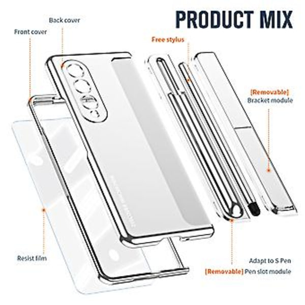 2-in-1 irrotettava puhelinkotelo Samsung Galaxy Z Fold4:lle Silver