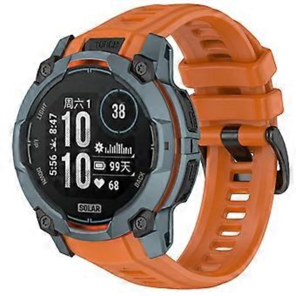 Til Garmin Instinct 3 45mm Urrem 22mm Silikone Udskiftningsrem Dark Orange