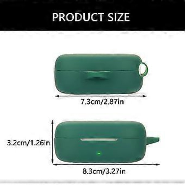 Earbud Skin Silikone Hus Blød Taske Støvtæt Beskyttelse Mod Beskyttende Cover Skadeforebyggelse Sleeve til FreeArc Mørkegrøn Dark green
