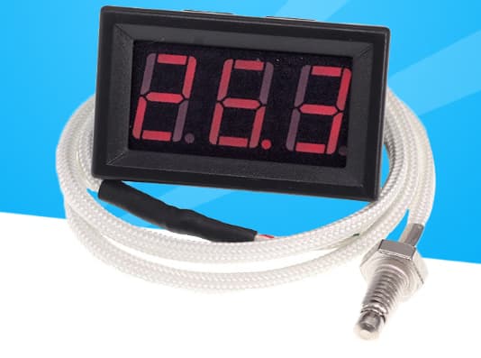 Rød K-type termoelement høy temperatur digitalt termometer Ind
