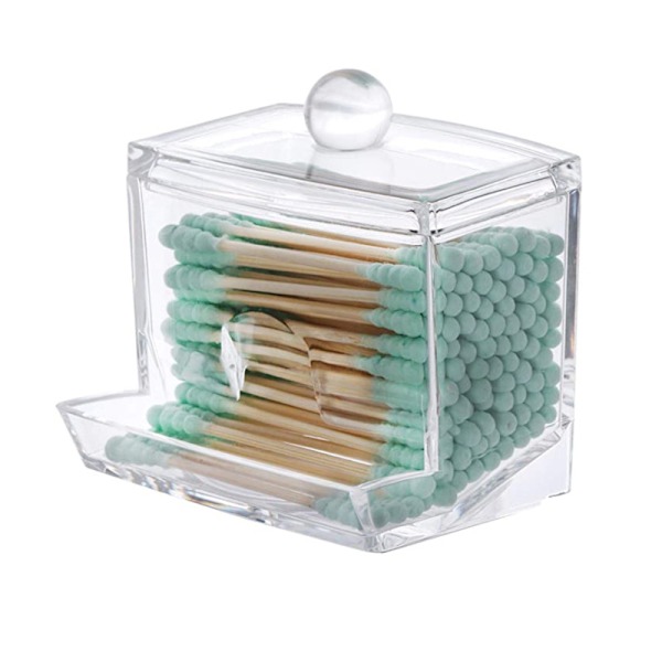 Akryl Kosmetik Vatpind Holder Organizer - Bomuldsbolde