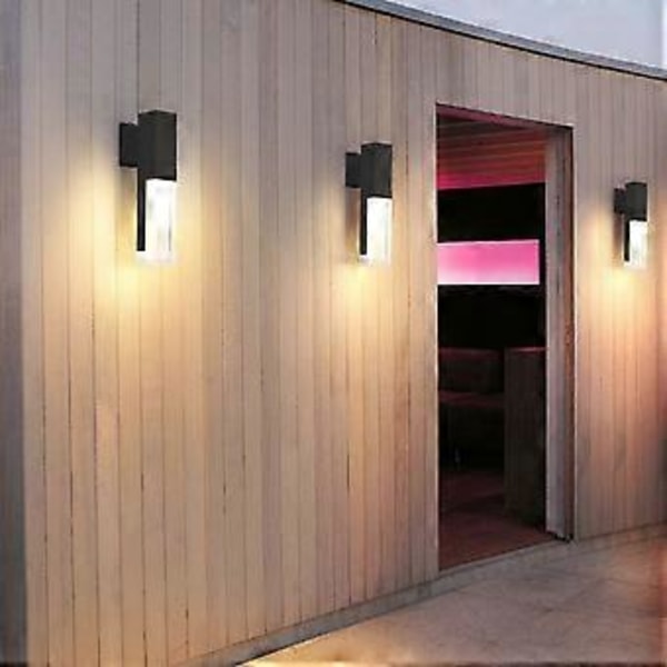 110-240V Harmaa alumiiniakryyli yksipäinen ulkokäyttöön tarkoitettu LED-valo vedenpitävä seinävalaisin (lämmin valkoinen 3W)
