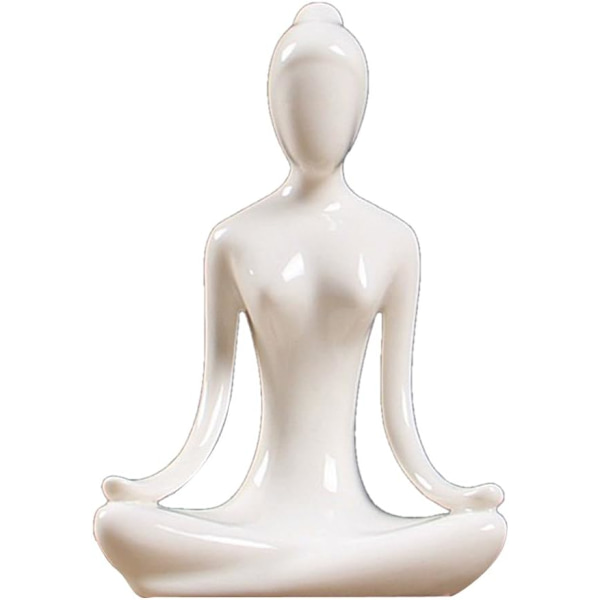 Zen Skulptur Figur Yoga Tänkare Staty Trädgårds Prydnad Hem C