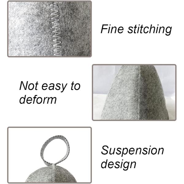 Bastuhatt Fällbar Naturlig Filt Ull Mössa Mjuk Solid Cloche Hatt fo