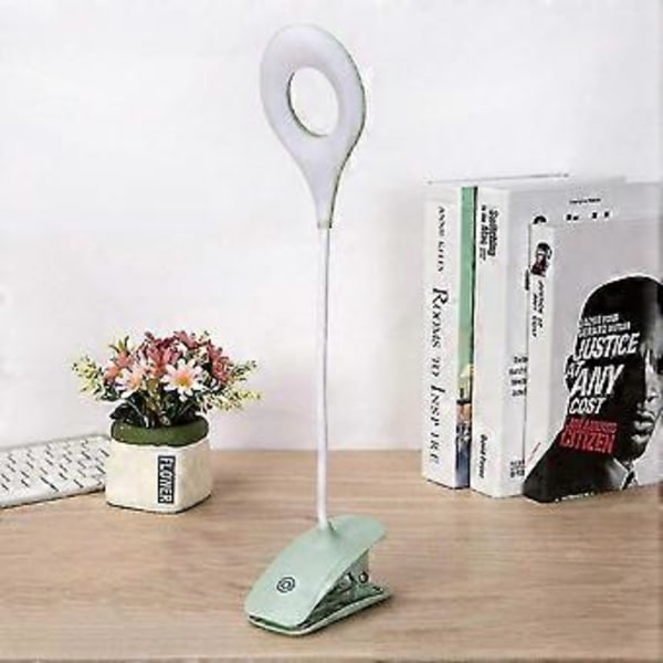Justerbar Clip-On USB LED Skrivebordslampe med Dæmpbar Lysstyrke for Øjenkomfort