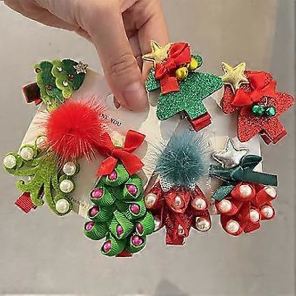 Sött Hårspänne Glitter Julgran Form Ankklämma Hårspänne för Hästsvans Lugg Hårnålar för Tonåringar Barn 2 2