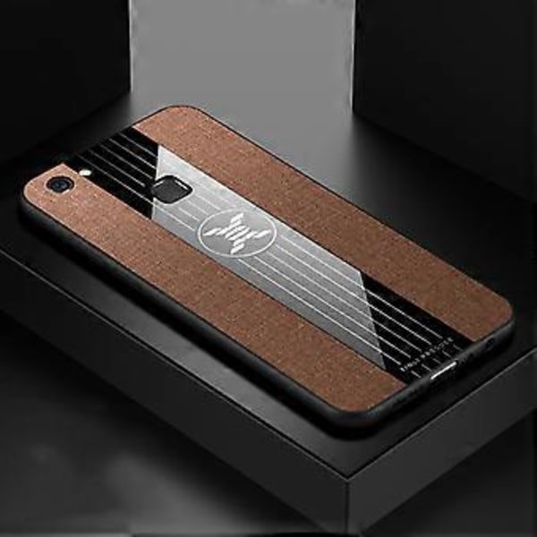 Ompeleva kangas, iskunkestävä TPU-kotelo vivo V7 / Y75 -puhelimelle Brown