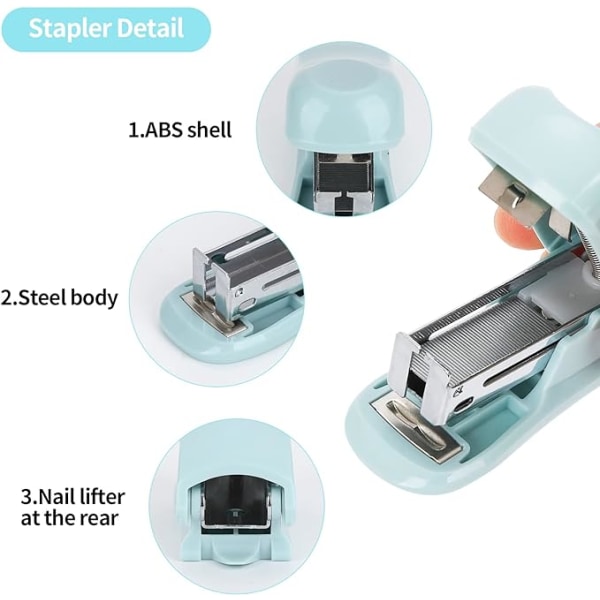 Minihäftapparat, bärbar skrivbordsstapler, manuell remsstapler