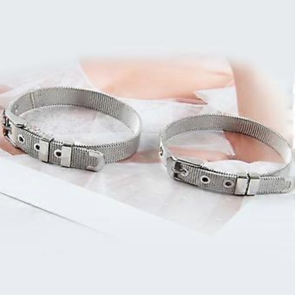 Rustfri Stål Mesh Kæde Lige Stil Stencil Armbånd Håndkæde Justerbar Mode til Mænd