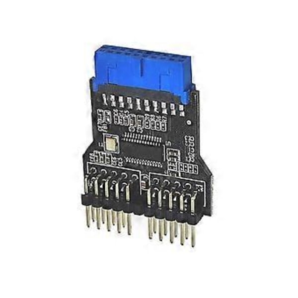 USB Splitter Hovedkort 19Pin USB2.0 til To USB2.0 9Pin Hunn Utvidelsesadapter for Forbedret Tilkobling