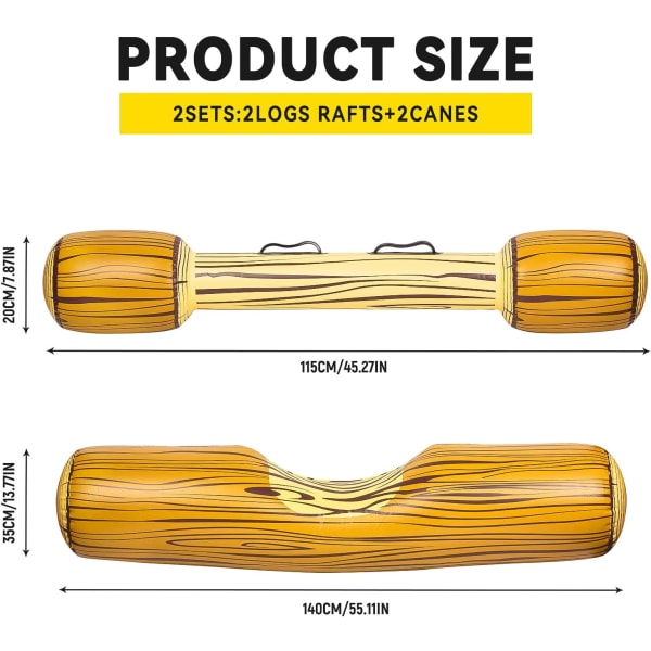 2 stk. oppblåsbare flytende rad-leker, vannsportkampflyter