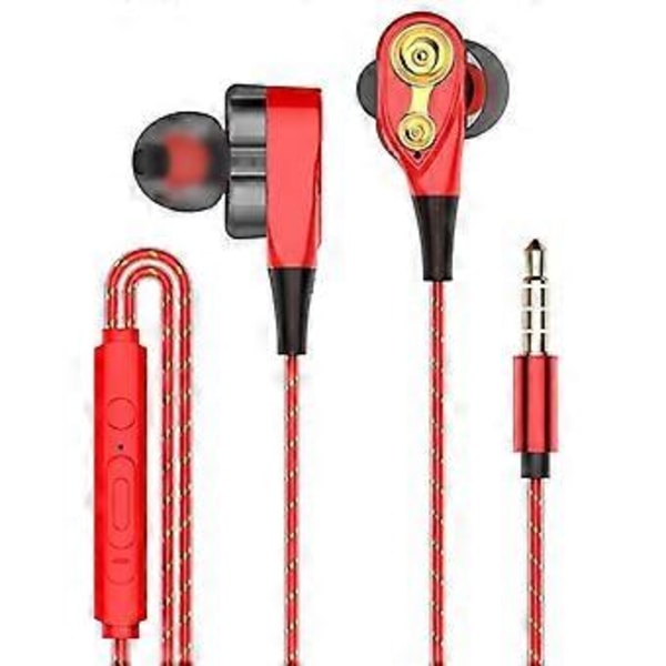 Djup Bas Trådbundna Hörlurar Dubbla Element Stereo In-Ear Hörlurar med Brusreducering