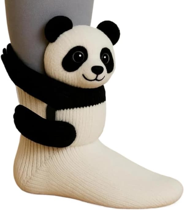 Djursockor, 3D-stickade pandasockor, söta plyschdjursockor, härlig present