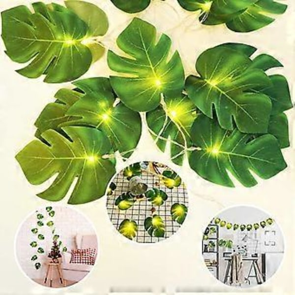 Lumineuse LED Ljusslinga 2 m Blad Dekoration Ljusslinga 10 LED Ljusslinga med gröna blad